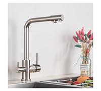 RUCETTO CHITANZA CHROME con filtro per l'acqua - Tocca del miscelatore nero e grigio per acqua potabile calda e fredda - rubinetto per lavello da cucina per la casa Usa facile installare design