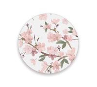 Ruchen, sottobicchieri assorbenti in ceramica con motivo floreale di Sakura color pesca, con fondo in sughero, decorazione per la casa, Ceramica, 2 pezzi
