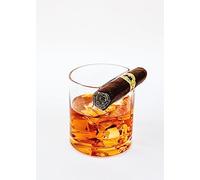 Ruckus Creations Portasigari e bicchiere da whisky di alta qualità, doppio uso, in stile antico, con porta sigari, regalo per uomini, padri, fidanzati, mariti