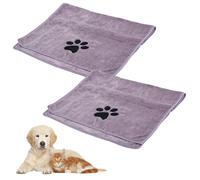 RUCUDIM Asciugamano Cane, 2pcs Asciugamani in Microfibra per Cani, 75 x 35 cm, Viola