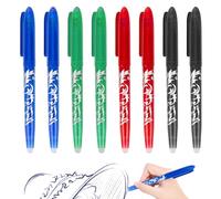 RUCUDIM Penna a sfera in gel cancellabile, 8 penne a sfera, penne cancellabili, penna erasable da 0,5 mm, penna a sfera Friction per articoli scolastici, cancelleria, colore: blu/nero/rosso verde