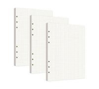 RUCUDIM Raccoglitore ad anelli A5, ricaricabile, formato A5, 3 confezioni di carta per appunti ricaricabile, 6 fori, carta vuota, 135 fogli per taccuino A5, diario, schizzo, pittura