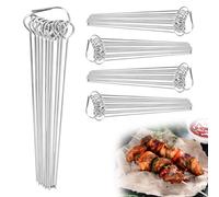 RUCUDIM Spiedini per rouladen, in acciaio inox, lunghi spiedini per carne, spiedini in metallo, riutilizzabili (10,5 cm, 50 pezzi)