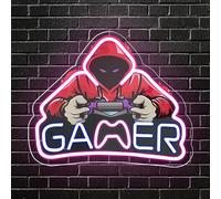RuCvixkt Gamer Neon Segno Stampato UV Gaming Neon per Game Room Decor, LED USB Power neon Luci per la Camera da Letto dei ragazzi Uomo Cave Gaming Regali per Ragazzi adolescenti Natale di compleanno