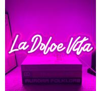 RuCvixkt La Dolce Vita Targa neon per decorazione da parete, idea regalo per matrimoni, feste e compleanni, pratiche luci al neon a LED per la decorazione della casa