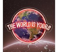 RuCvixkt The World is Yours Segno a Neon, Segno a Luce LED per la Decorazione delle Pareti, Cool Planet Design, Stanza dei Giochi, Man Cave, Bar, Bistro, Club, Regalo di Compleanno, Festa di Diploma