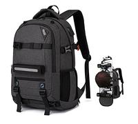 RUCYEN Skateboard Backpack, Laptop Backpack with USB Charging Port, RFID Anti-Theft Lock, Waterproof Fabric, Fits up to 15.6 Inch Laptop, for Business Travel Men(Dark Grey)
