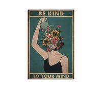 Rudd Mental Be Kind To Your Mind Poster decorativo su tela, poster da parete e stampa artistica moderna per la camera da letto della famiglia, 30 x 45 cm
