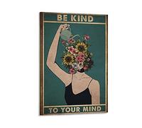 Rudd Mental Be Kind To Your Mind Poster decorativo su tela, poster da parete e stampa artistica moderna per la camera da letto della famiglia, 50 x 75 cm