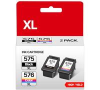 RUDGUZ PG-575XL CL-576XL Cartucce d'inchiostroSostituzione per Canon 575 576 XL Multipack per Canon Pixma TS3550i TS3551i TS3750i TS3751i TS3752i TR4750i TR4751i TR4755i TR4756i (Nero Colore, 2-Pack)