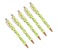 Rudiaoa 5 penne a sfera retrattili con stampa leopardata, con clip, ricaricabili, ideali come regalo aziendale