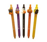 Rudiaoa 5Pcs Halloween Cartoon Gel Pen 0.5MM Punta ad asciugatura rapida Scrivere senza intoppi per Studente Adulto Noting Journaling Divertente Zucche Gel Pen