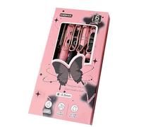 Rudiaoa 6 penne gel retrattili con punta da 0,5 mm, gel a farfalla, asciugatura rapida, scrittura liscia, per scrivere con impugnatura in spugna