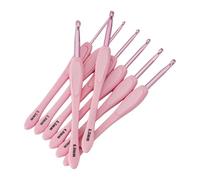 Rudiaoa 8 Size 2.5mm-6mm Ergonomic Crochet Hooks Long Handle Crochet Hook Needle for Beginner Experienced Hobbyist Knitting Tool