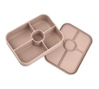 Rudiaoa Bentos Box in Silicone Facile da Usare 5 Sezioni Individuali con Coperchio Resistente Ai Versamenti Porta-pasto per Uso Domestico in Ufficio Bentos Box A Prova Perdite Adatto Microonde