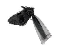 Rudiaoa Cappello da capitano pirata del XVIII secolo con pizzo regolabile e velo lungo per costume coloniale Halloween RolePlay