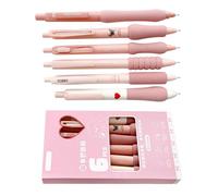 Rudiaoa Confezione da 6 penne gel retrattili con punta da 0,5 mm, ad asciugatura rapida, scrittura fluida, per studenti e adulti, per annotare il diario ad asciugatura rapida