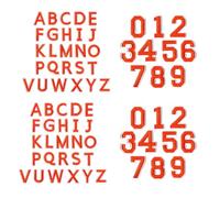 Rudiaoa Confezione da 72 toppe ricamate con lettere e numeri, resistenti, termoadesive per abbigliamento, borse, artigianato, set di toppe ricamate lavabili