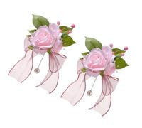 Rudiaoa Coppia Corpetti Da Sposa Fiori Artificiali Premium Per La Lo Sposo Le Damigelle D'onore Accessori Coordinati La Cerimonia Occidentale Polso Lusso Con