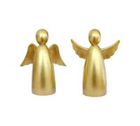 Rudiaoa Coppia Figurine Natalizie in Resina Realizzate A Mano. Eleganti Decorazioni per La Tavola Natalizia. Decorazioni Festive con Angeli in Resina Fatte A Mano