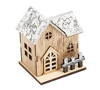 Rudiaoa Exquisite Hanging Cabins Wooden House LEDs Light DIY Wood Chalets Christmas Tree Xmas Festival Holiday Decorative Gifts Wood House Decor Decoration Farmhouse