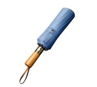 Rudiaoa Functional Business Umbrella for Men Women Fully Automatic Wooden Handle Large Folding Waterproof Convenient