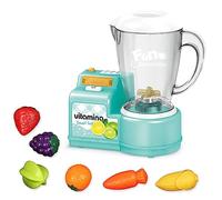Rudiaoa Kids Pretend Playset Blender Toy Kitchen Appliance Childrens Action-Fun Set for Toddler Ages 3+ Real Lights & Sound Kids Blender Set Kitchen Appliances