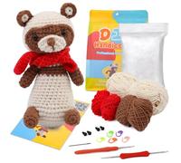 Rudiaoa Kit Animali Carini Confezione Iniziale con Gomitoli Filato Accessori per Uncinetto Animali Fai da Te per Principianti Set all'Uncinetto Facile da Imparare