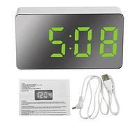 Rudiaoa Mini Electronic Digital Alarm Clock Large Screen Car LED Mirror Travel Large Screen Car LED Mirror with Temperature Indicator Time & Date