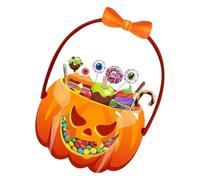 Rudiaoa Sacchetti regalo di zucca di Halloween trasparenti Forniture per feste eleganti per bambini Decorazioni per eventi Candy Secchio Riciclabile Accessori per feste di festa