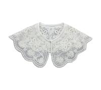 Rudiaoa Sciarpa da donna leggera con bottoni in perle finte staccabili, scialle, sciarpa ricamata, con paillettes, poncho corto in cotone, B, Taglia unica