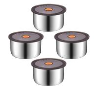 Rudiaoa Set 4 Contenitori per Pranzo in Acciaio Inossidabile con Coperchio in Silicone con Guarnizione Perfetto per Conservare E Pasti. Conservazione degli Alimenti Facile da Usare
