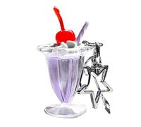 Rudiaoa Simpatico portachiavi a forma di tazza color crema, pratico ciondolo da appendere alla borsa, decorazione per auto, ornamento alla moda, portachiavi con tazza color crema, Viola, Taglia unica