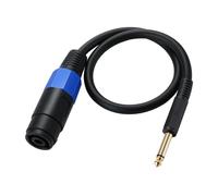 Rudiaoa Speakon Female Connector To 6.35mm 1/4" TS Male Plug Speaker Cable Wire Audio Amplifier Connection Heavy Duty Twist Lock Speak-on Jack