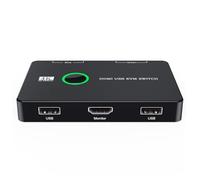 Rudiaoa USB KVM Switcher Housing Monitors Keyboards And Mouse To Control 2 PC USB KVM Selector Equipment Accessories Printer Sharing Device