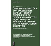 Rudolf Mehmke Über Ein Gegenstück Zum Eulerschen Satz Vom Ebe (Copertina rigida)