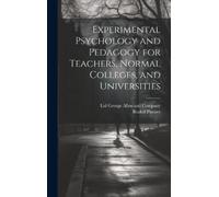 Rudolf Pintner Experimental Psychology and Pedagogy for Teach (Copertina rigida)