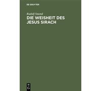 Rudolf Smend Die Weisheit des Jesus Sirach (Copertina rigida)