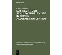 Rudolf Stammler Das Recht der Schuldverhältnisse in seinen al (Copertina rigida)