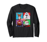 Rudolph And Friends Pop Art Portraits Retro Christmas Maglia a Manica