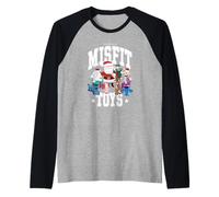 Rudolph Island of Misfit Toys Varsity Style Retro Christmas Maglia con Maniche Raglan