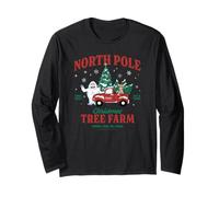 Rudolph North Pole Christmas Tree Farm Vintage Christmas Maglia a Manica