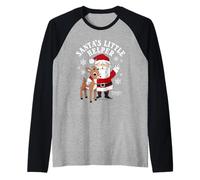 Rudolph Santa's Little Helper Vintage Christmas Cartoon Maglia con Maniche Raglan