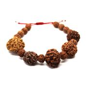 Rudraksha 2 3 4 5 6 7 Mukhi Perline Mala Elasticizzato Cavo Guru Bracciale