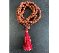 RUDRAKSHA 8 AATH MUKHI GURU BEAD RUDRAKSH JAPA MALA ROSARIO 108 +1 BEAD OM