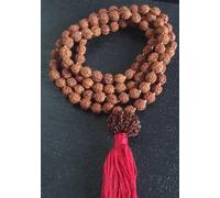 RUDRAKSHA 9 NOVE NO MUKHI GURU BEAD RUDRAKSH JAPA MALA ROSARIO 108 +1 BEAD YOGA