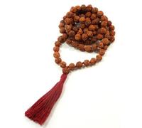 Rudraksha autentico Nepal Japa Mala 8 mm ~ Collana originale Rudraksha con 108 perline di preghiera per Japa, meditazione e per aumentare la calma (con certificato) ornamenti religiosi rosario Japa