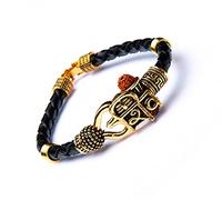 Rudraksha Shiv Om Trishul Damroo Kada per uomo, bracciale Lord Shiva Bahubali per uomo, ragazzo | Ottone religioso Kada | Bracciale misura libera per Maha Shivratri