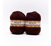Rudy by Tricot Cafè - Set 2 Gomitoli in Misto Lana per Maglieria e Complementi d’Arredo - 60% Lana 35% Acrilico 5% Alpaca - Per Ferri e Uncinetto 3.50/4.00-500g (1500m)(2 Pezzi)(Bordeaux 14)