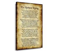 Rudyard Kipling If Poster Modern Poem Stampa artistica da parete motivazionale su tela retrò con citazioni ispiratrici Poster verticale per camera da letto Deco incorniciato (30 x 45 cm)